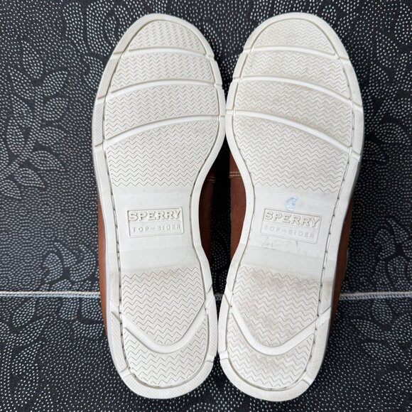 Sperry Top-Sider Mens Boat Shoes Brown & Navy Leather Size 10.5M - Picture 8 of 9